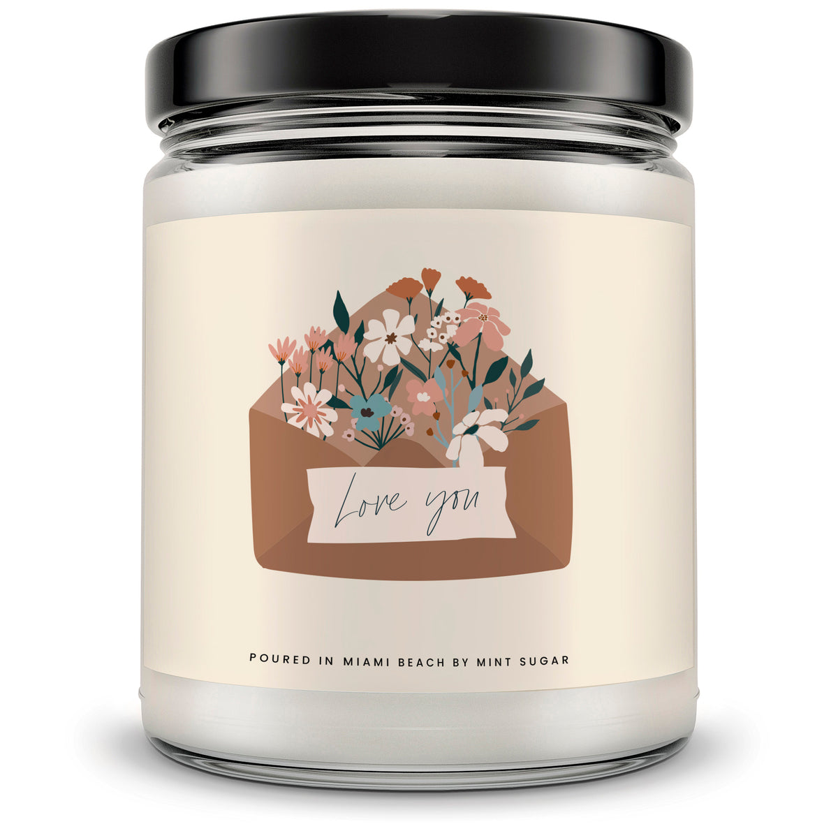 Love You letter Candle - Mint Sugar Candle