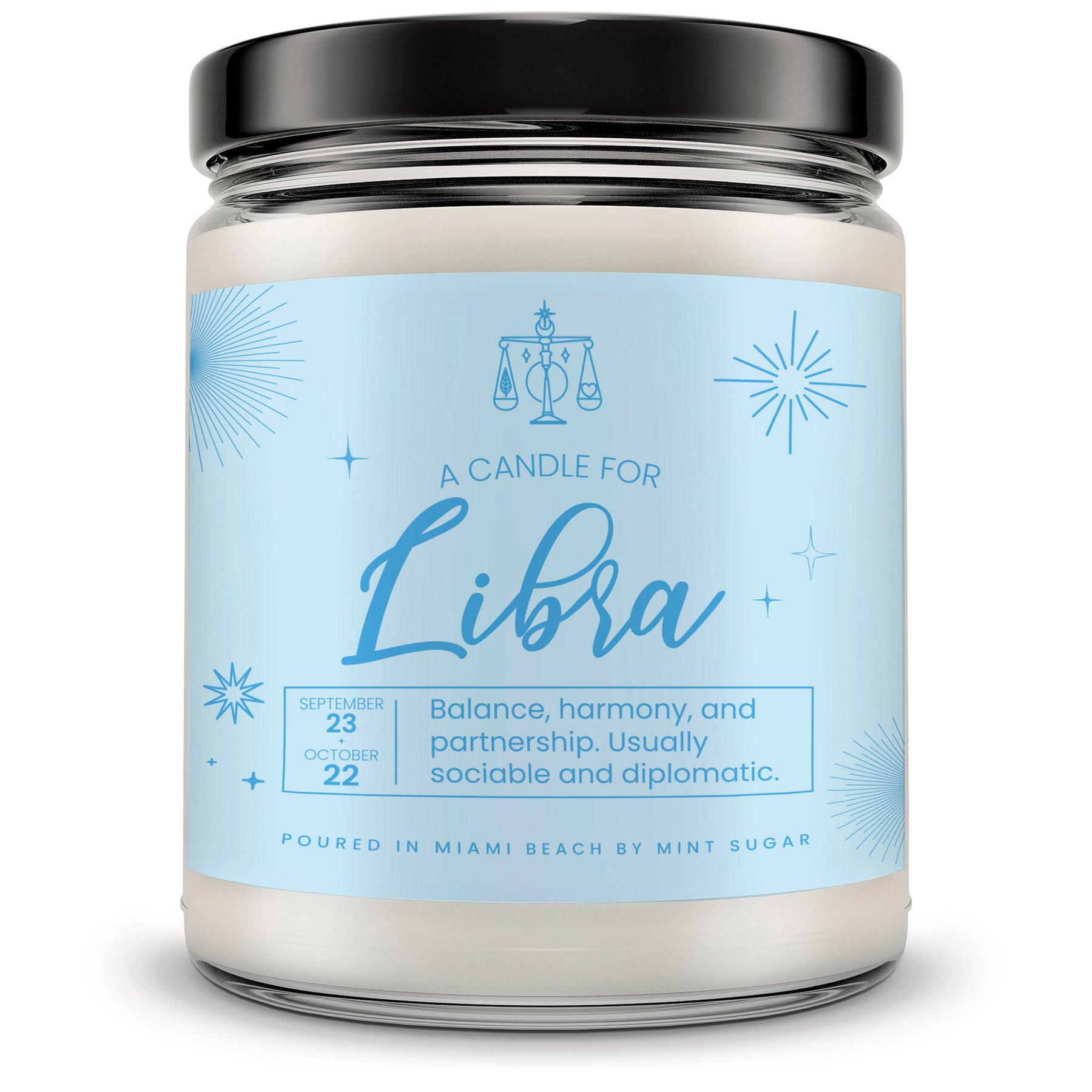 Libra Zodiac Candle - Mint Sugar Candle