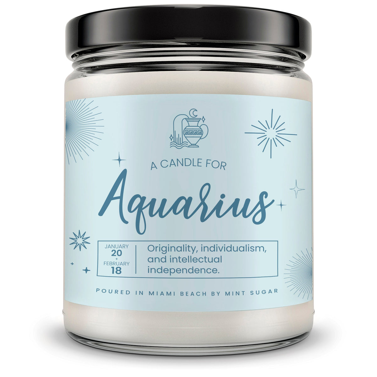 Aquarius Zodiac Candle - Mint Sugar Candle