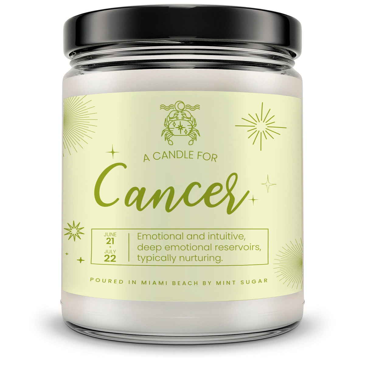 Cancer Zodiac Candle - Mint Sugar Candle