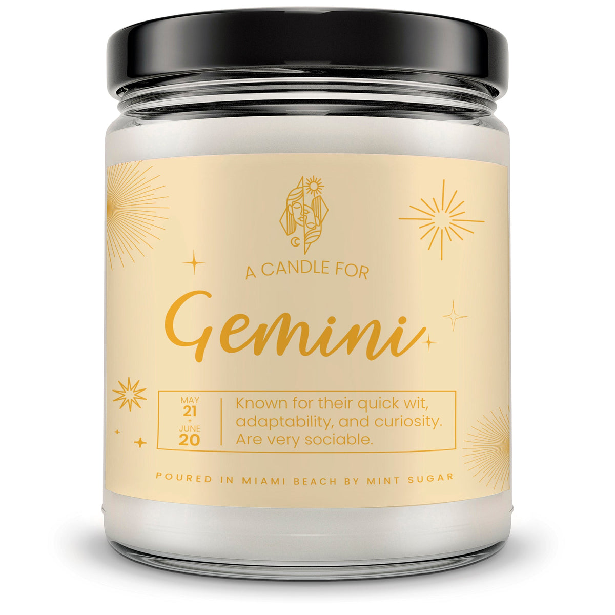 Gemini Zodiac Candle - Mint Sugar Candle