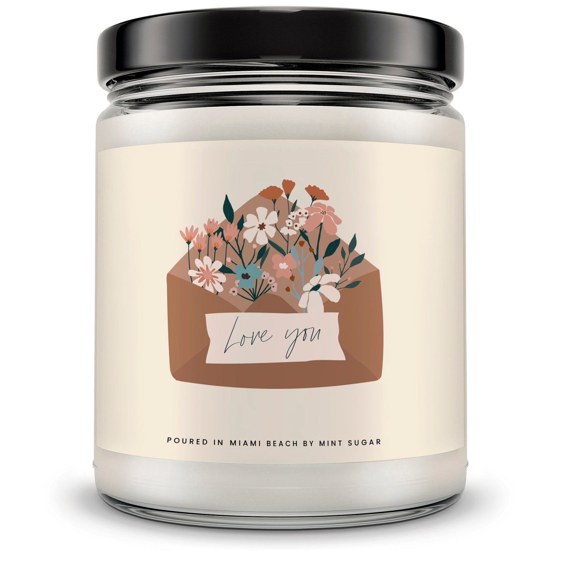 Love You letter Candle - Mint Sugar Candle