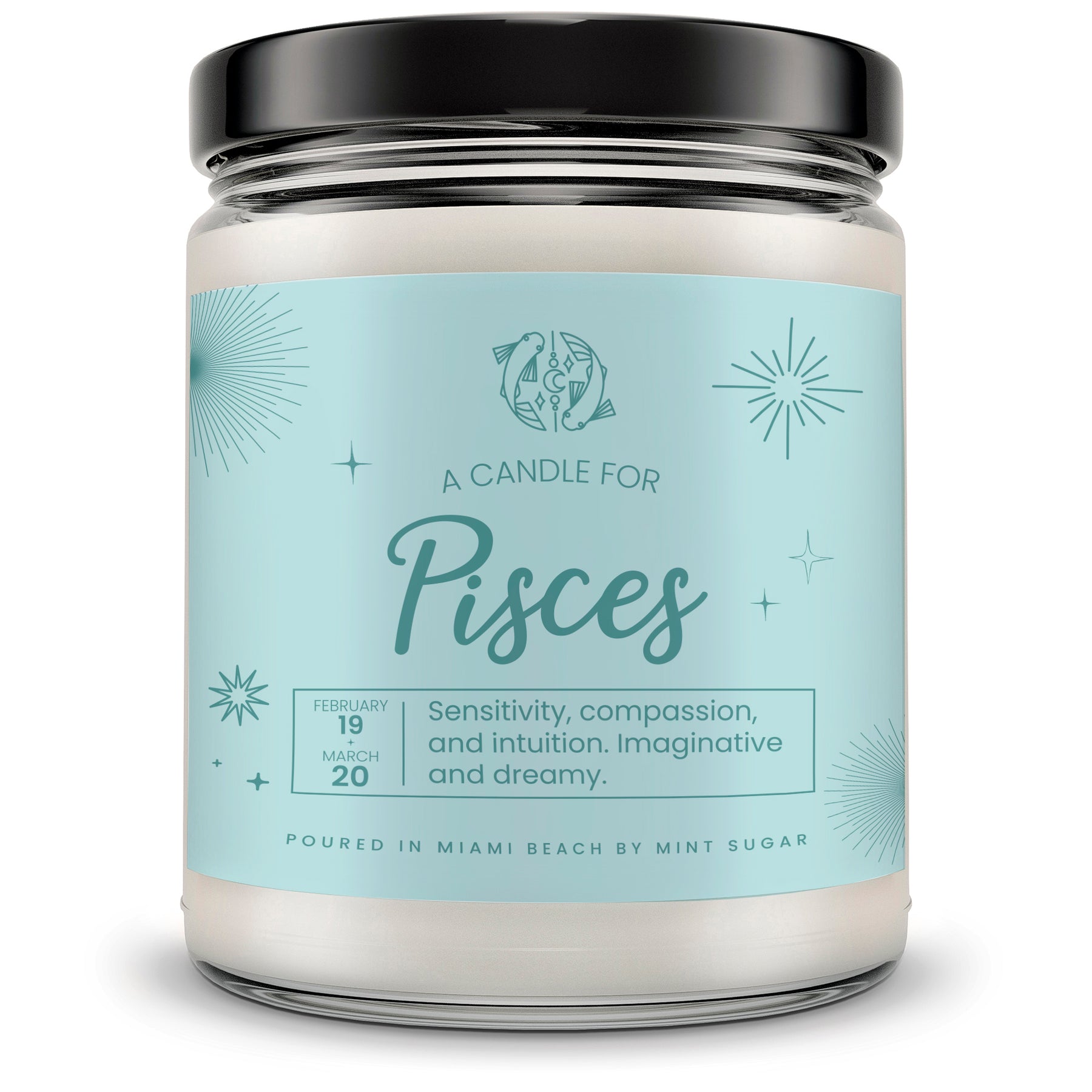 Pisces Zodiac Candle - Mint Sugar Candle