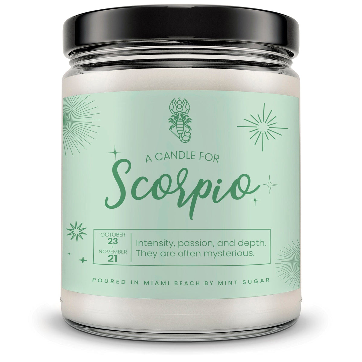 Scorpio Zodiac Candle - Mint Sugar Candle